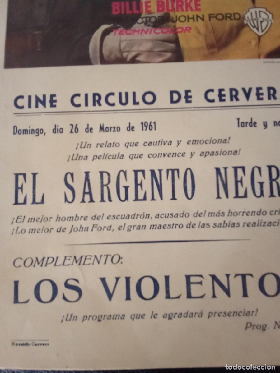 Cine: EL SARGENTO NEGRO - 1960 - PROGRAMA DE MANO SENCILLO GRANDE - Foto 3