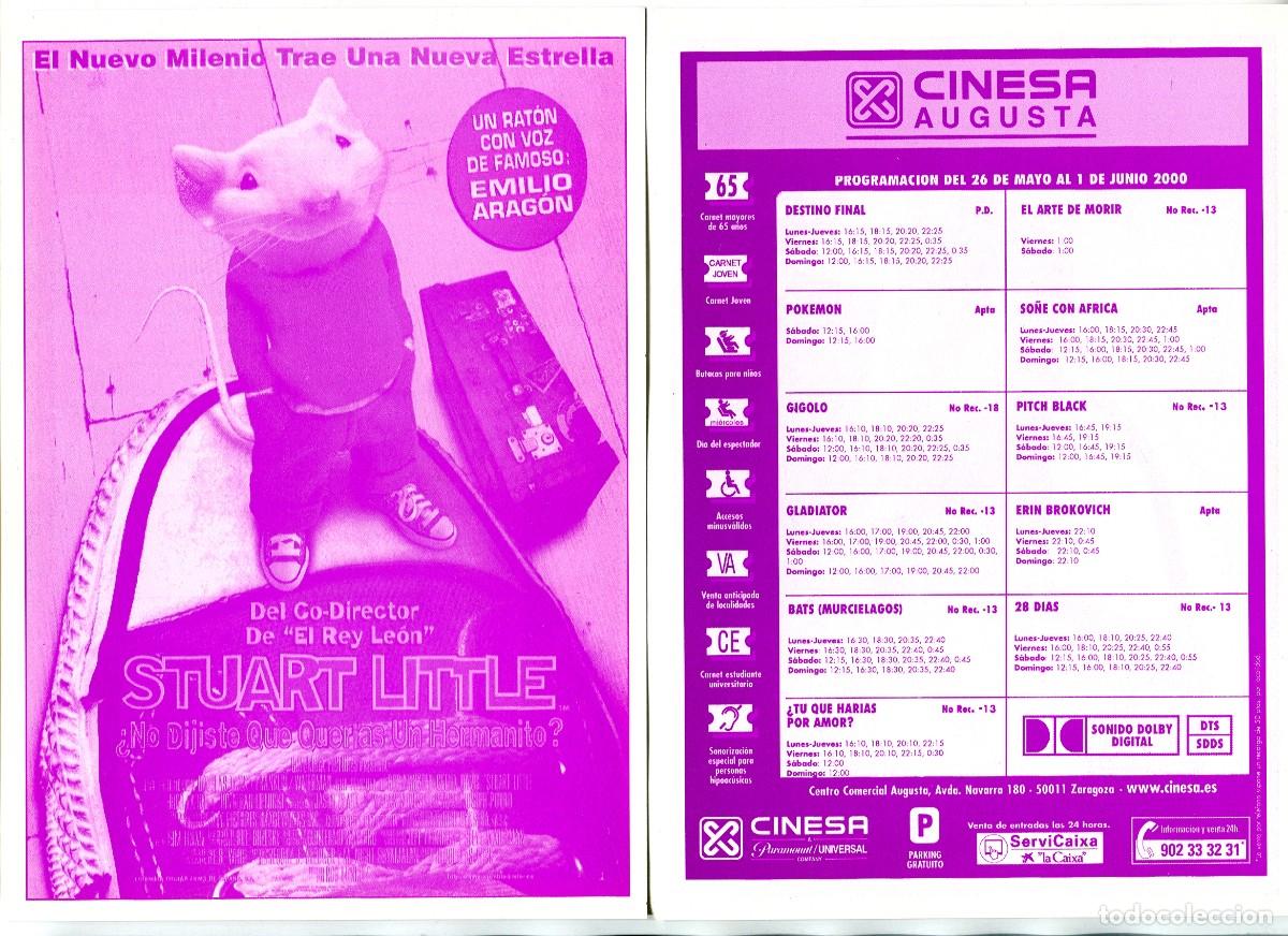 Cine: STUART LITTLE. 15 X 21 cms. CINESA. (ROJO). - Foto 1