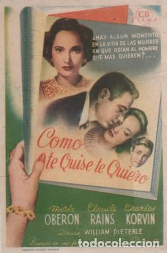 Cine: PROGRAMA DE CINE: COMO TE QUISE TE QUIERO PC-10308 - Foto 1