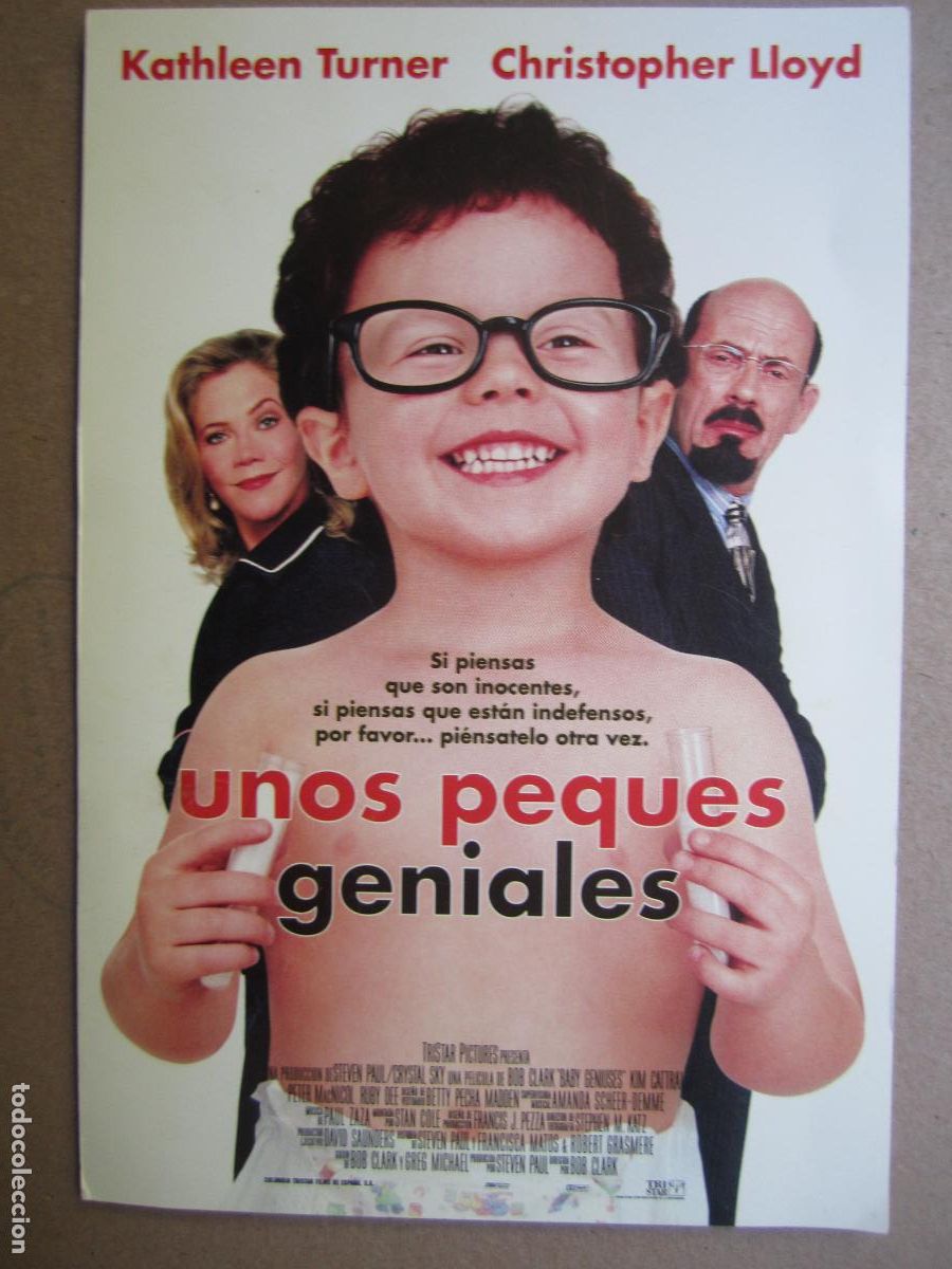 Kino: unos peques geniales - invitacion folleto mano original estreno - kathleen turner