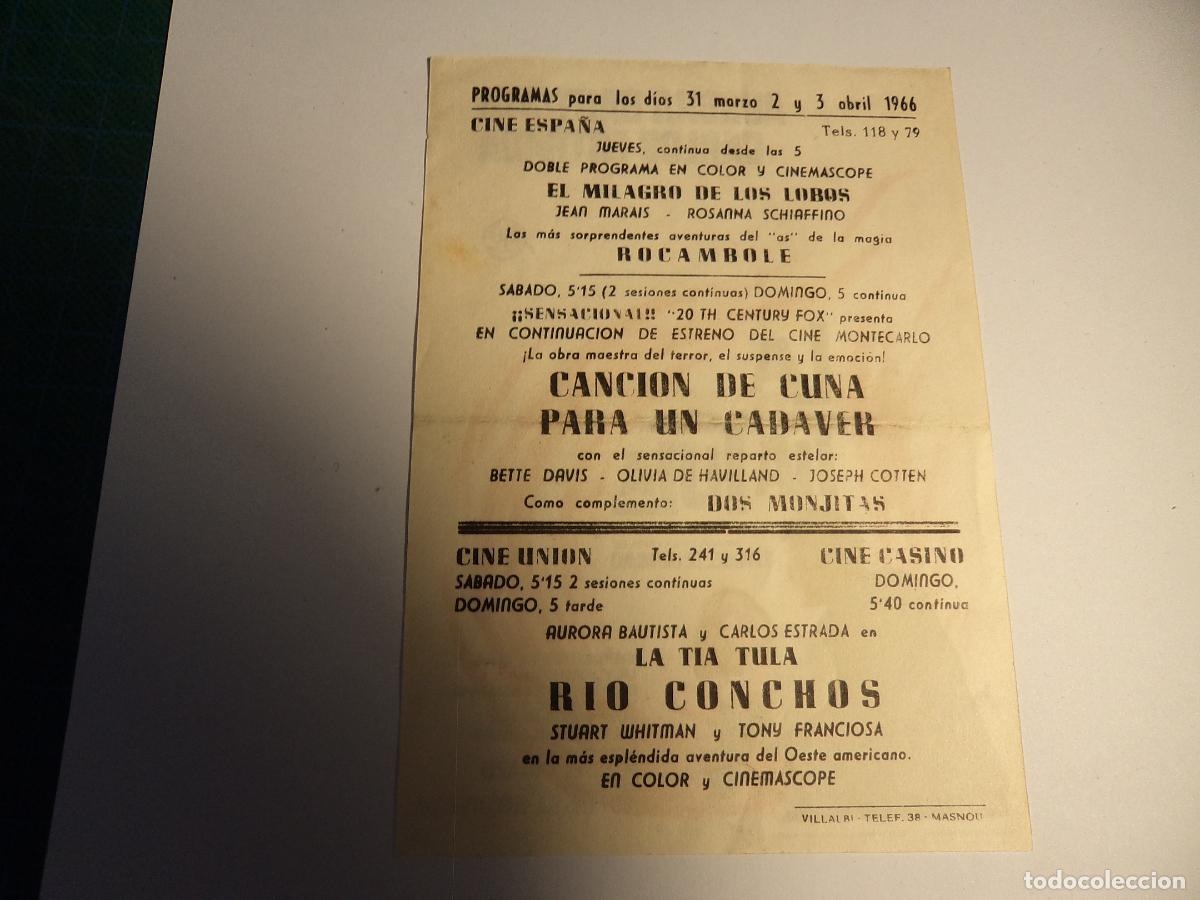 Cine: La tia Tula. Programa de mano. - Foto 2