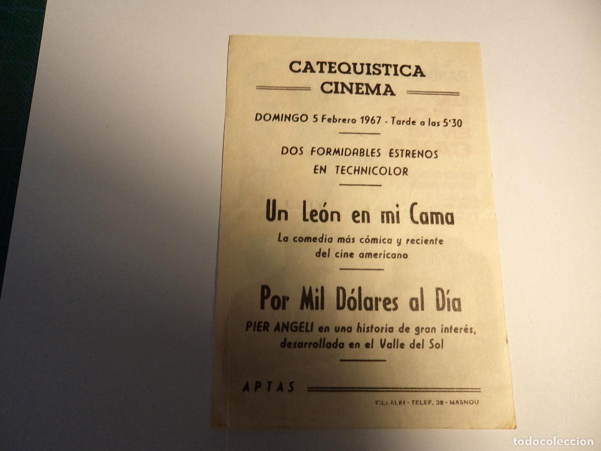 Cine: Un leon en mi cama. Programa de mano. - Foto 2