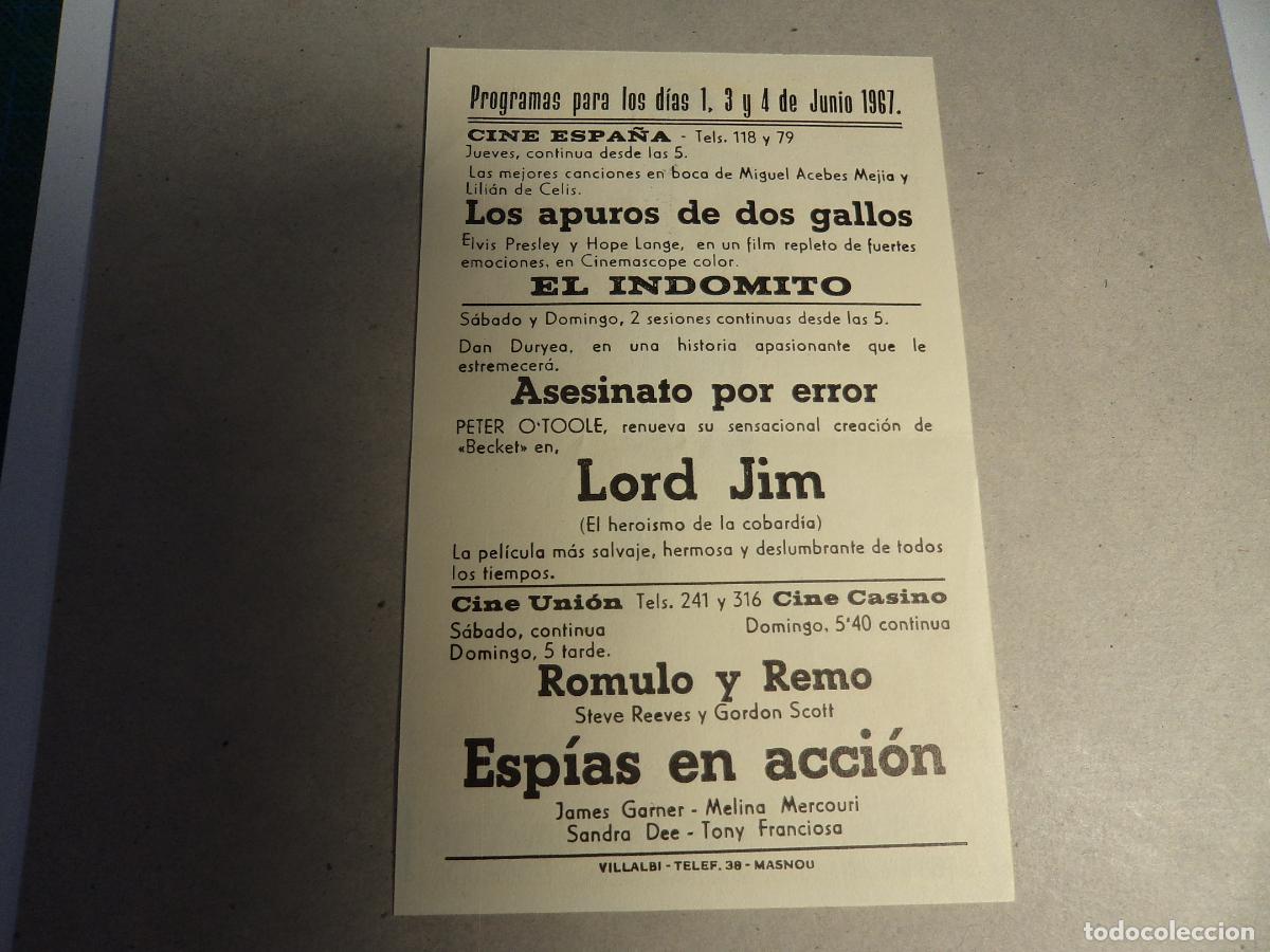 Cine: Lord Jim. Programa de mano. - Foto 2