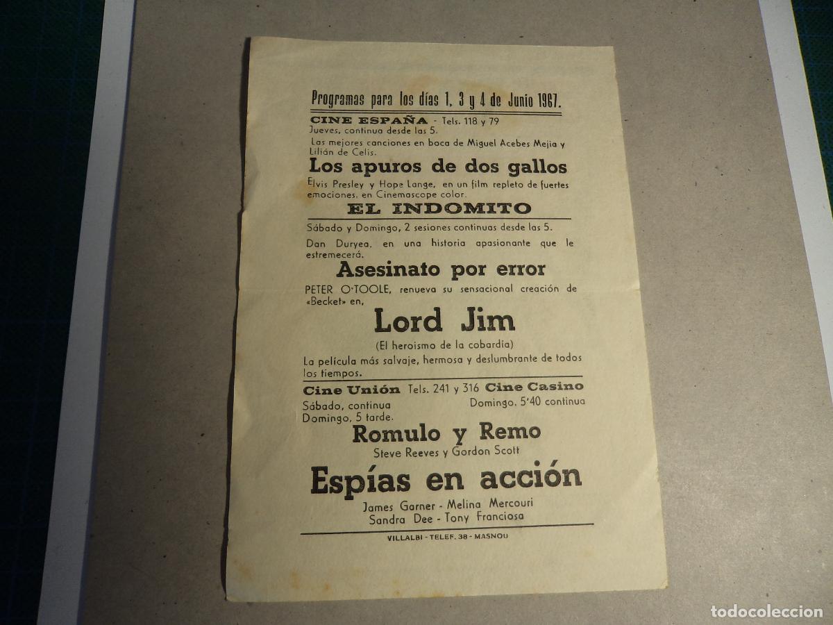 Cine: Espias en accion. Programa de mano. - Foto 2