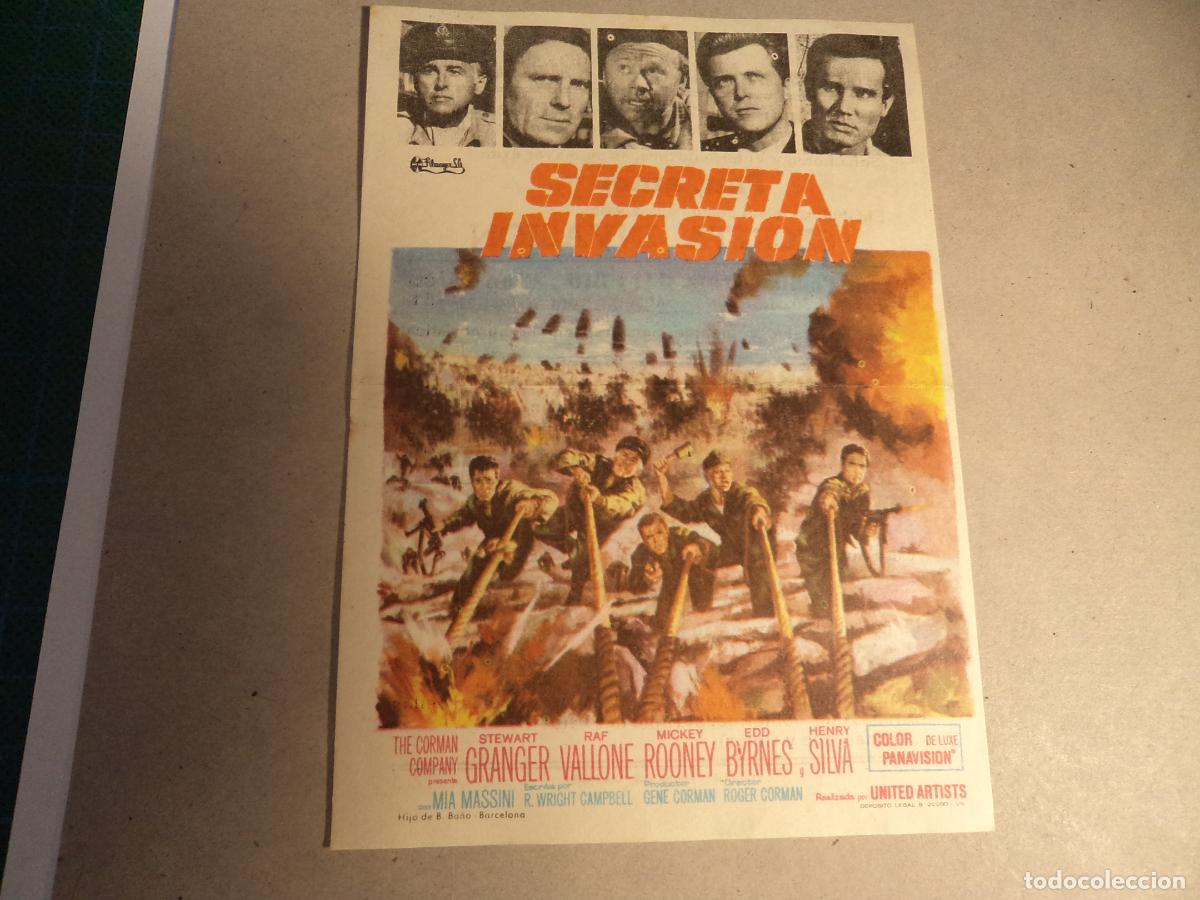 Cine: Secreta invasion. Programa de mano. - Foto 1