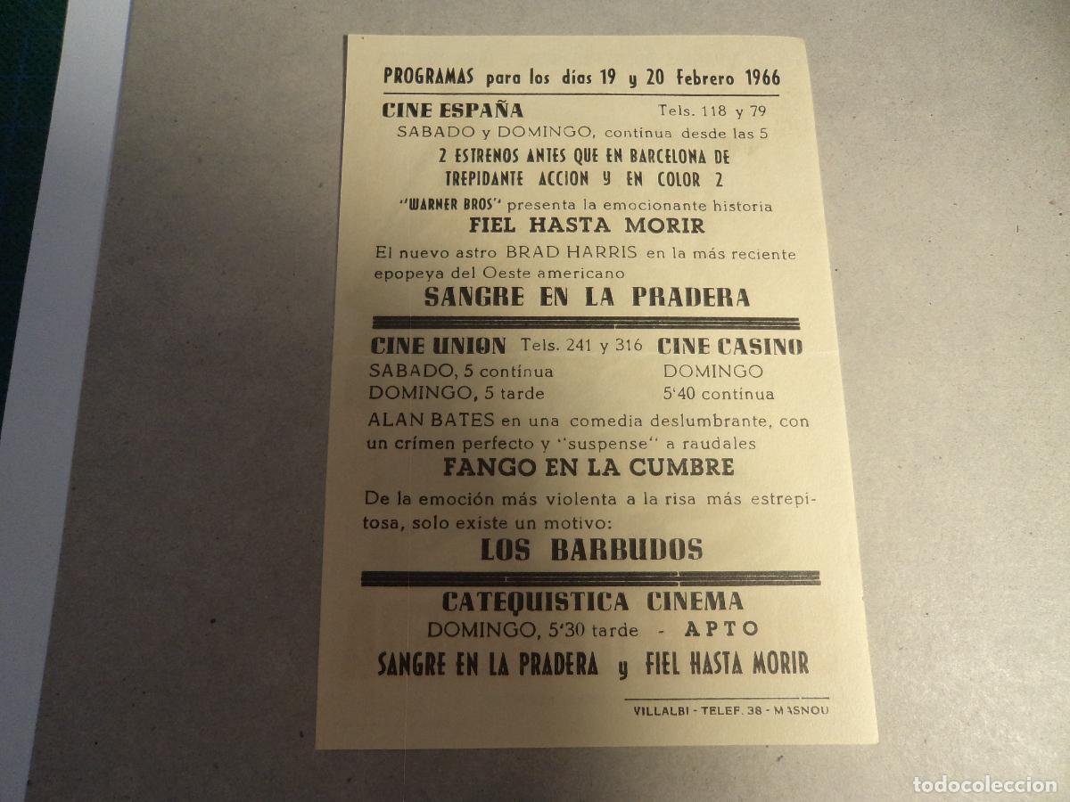 Cine: Sangre en la pradera. Programa de mano. - Foto 2