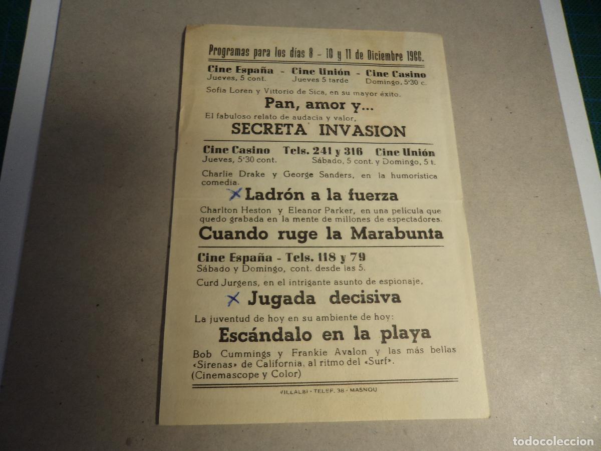Cine: Secreta invasion. Programa de mano. - Foto 2