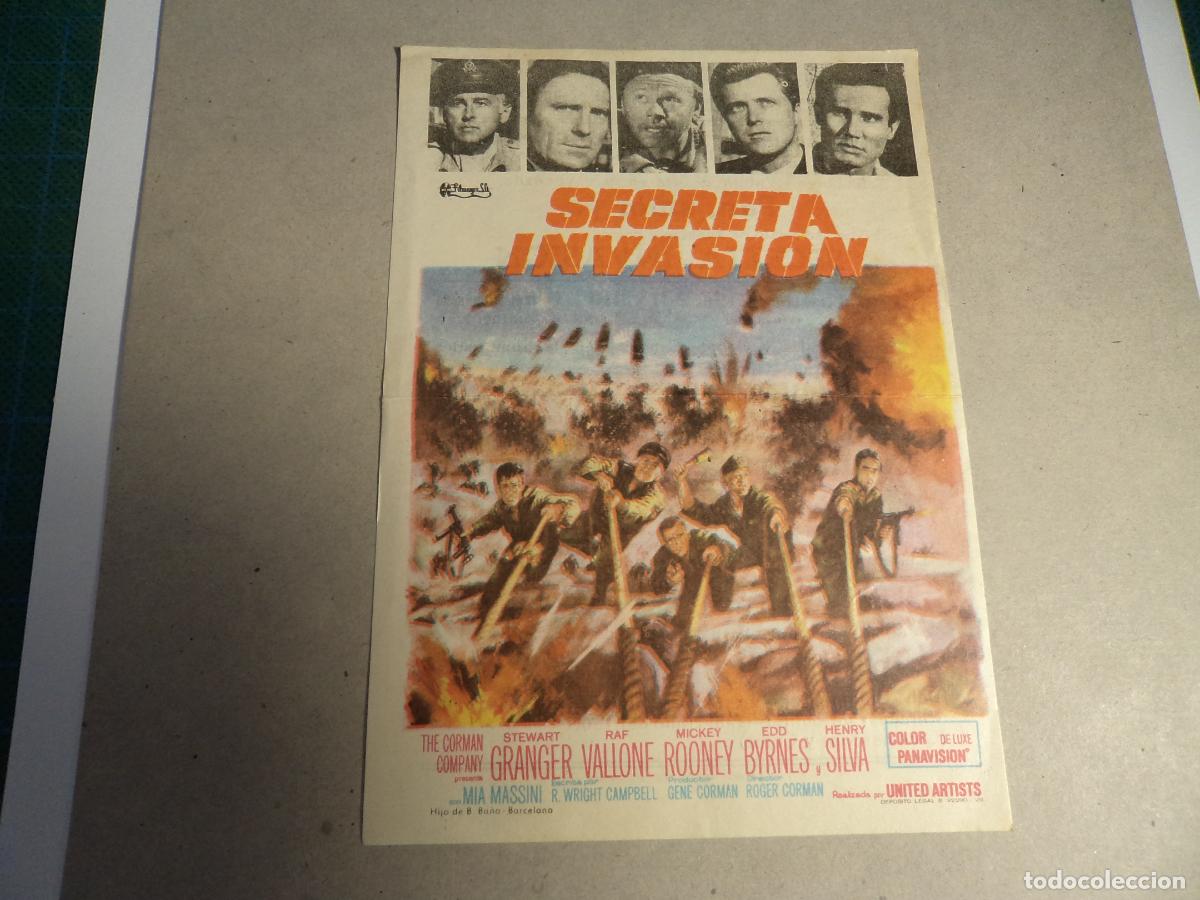 Cine: Secreta invasion. Programa de mano. - Foto 1