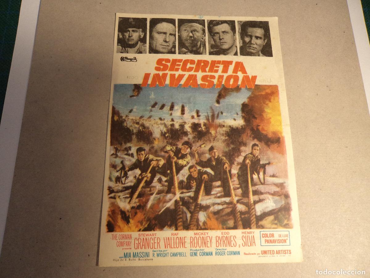 Cine: Secreta invasion. Programa de mano. - Foto 1