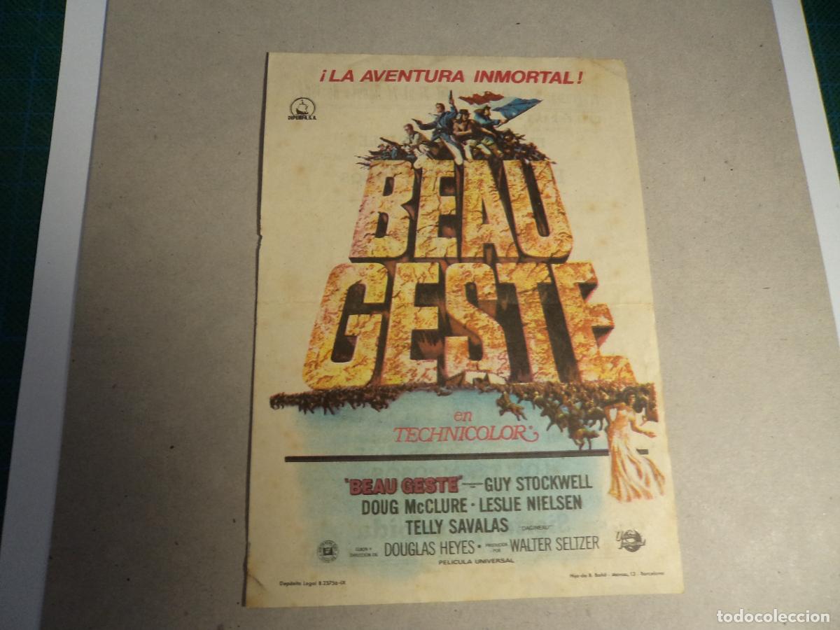 Cine: Beau Geste. Programa de mano. - Foto 1