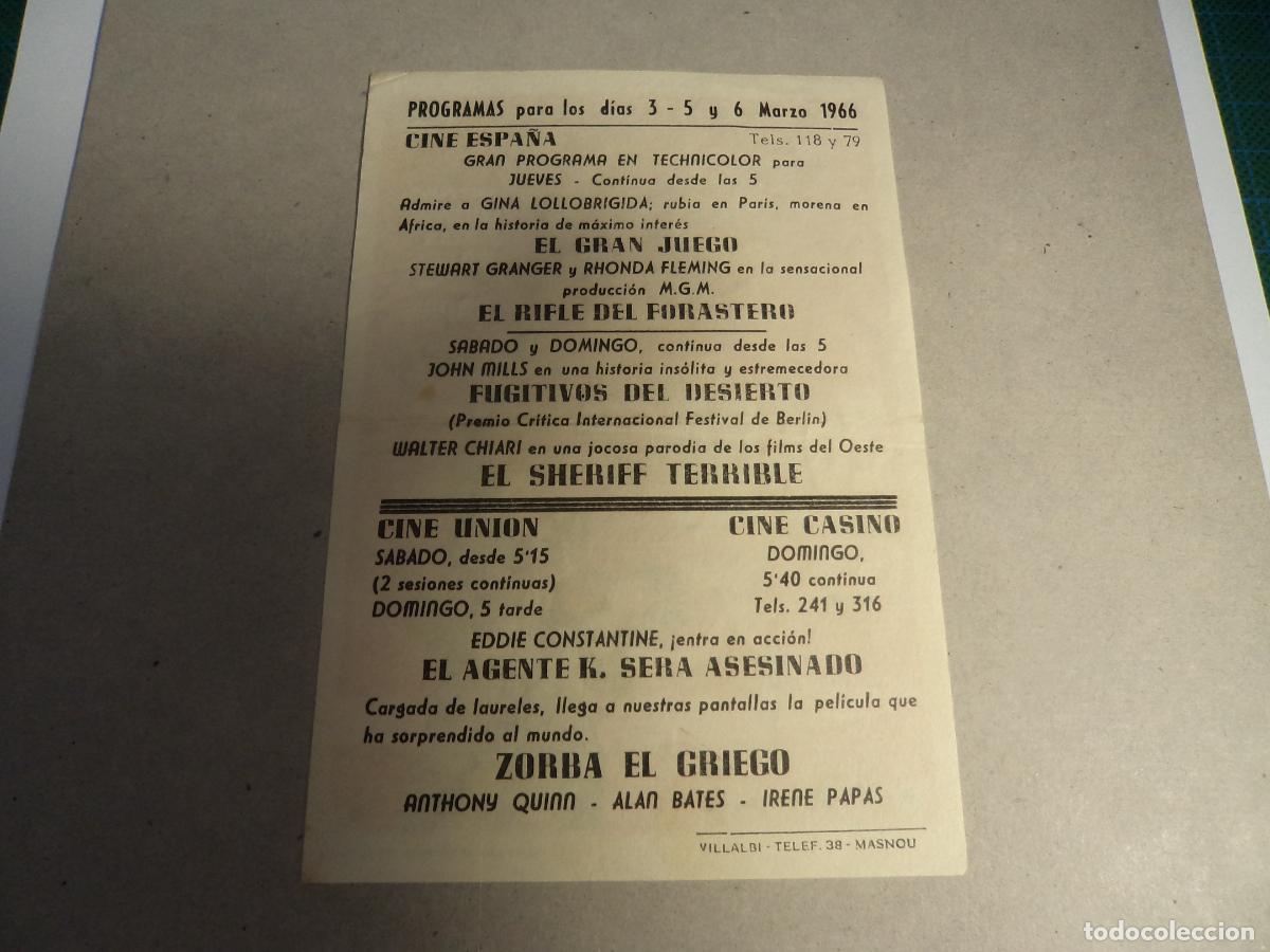 Cine: Zorba el griego. Programa de mano. - Foto 2