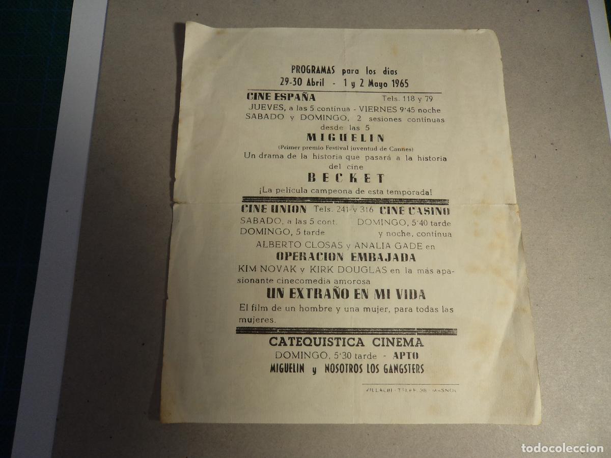 Cine: Becket. Programa de mano. - Foto 2