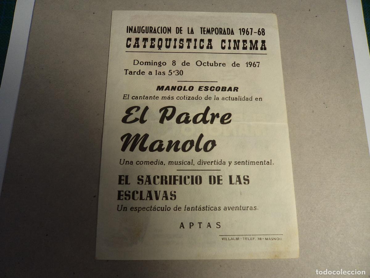Cine: El padre Manolo. Programa de mano. - Foto 2