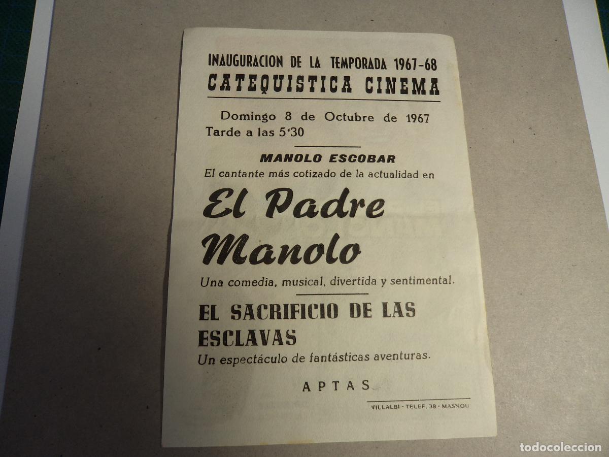 Cine: El padre Manolo. Programa de mano. - Foto 2