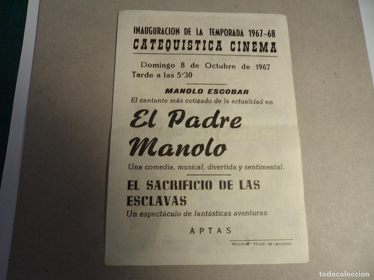 Cine: El padre Manolo. Programa de mano. - Foto 2
