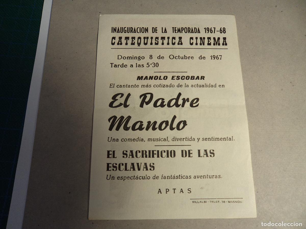 Cine: El padre Manolo. Programa de mano. - Foto 2