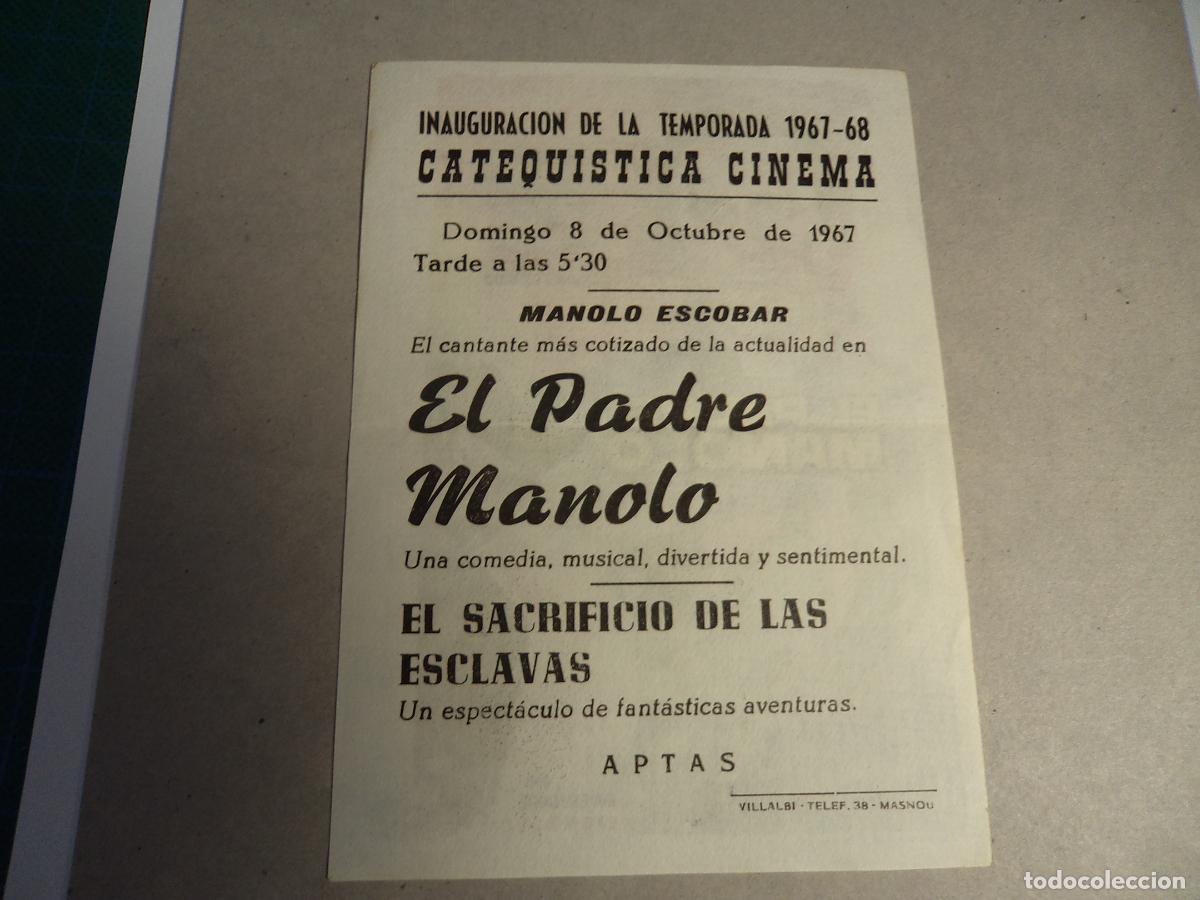 Cine: El padre Manolo. Programa de mano. - Foto 2