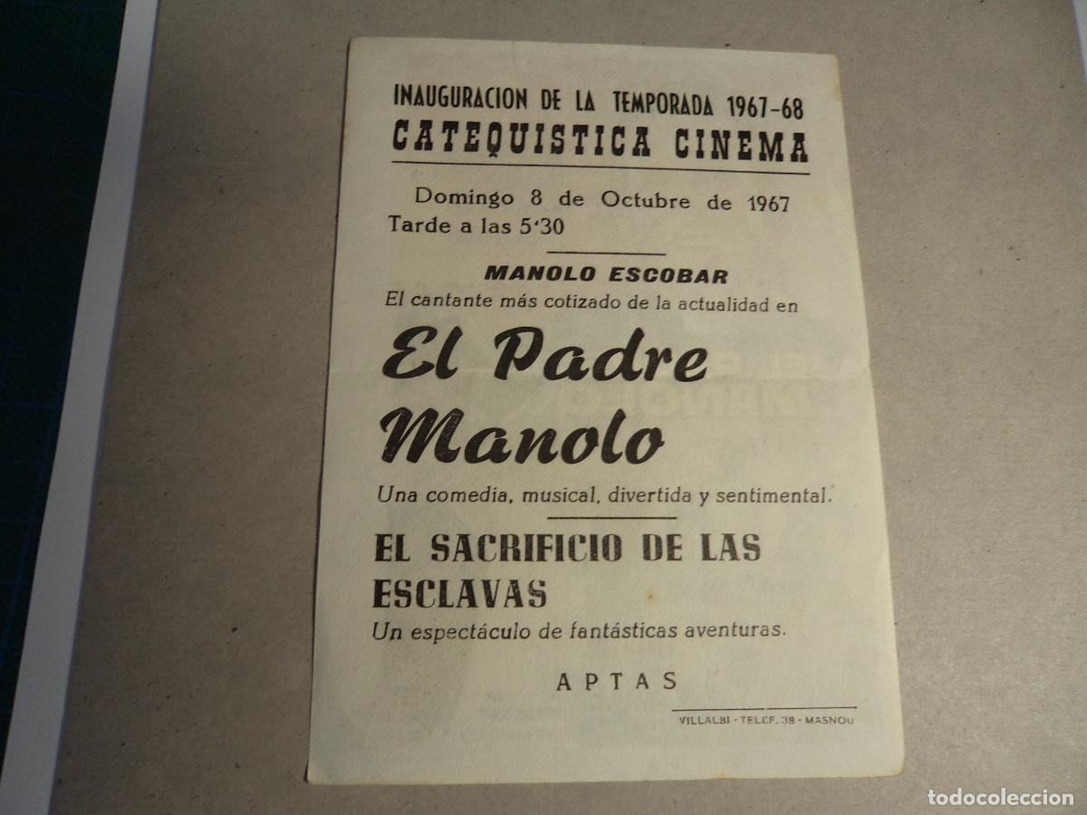 Cine: El padre Manolo. Programa de mano. - Foto 2