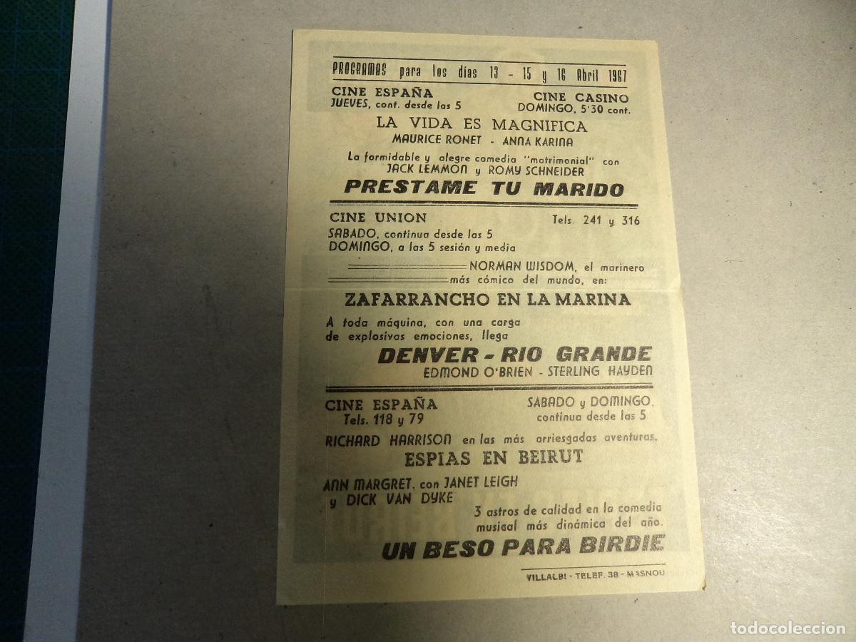 Cine: Espias en Beirut. Programa de mano. - Foto 2