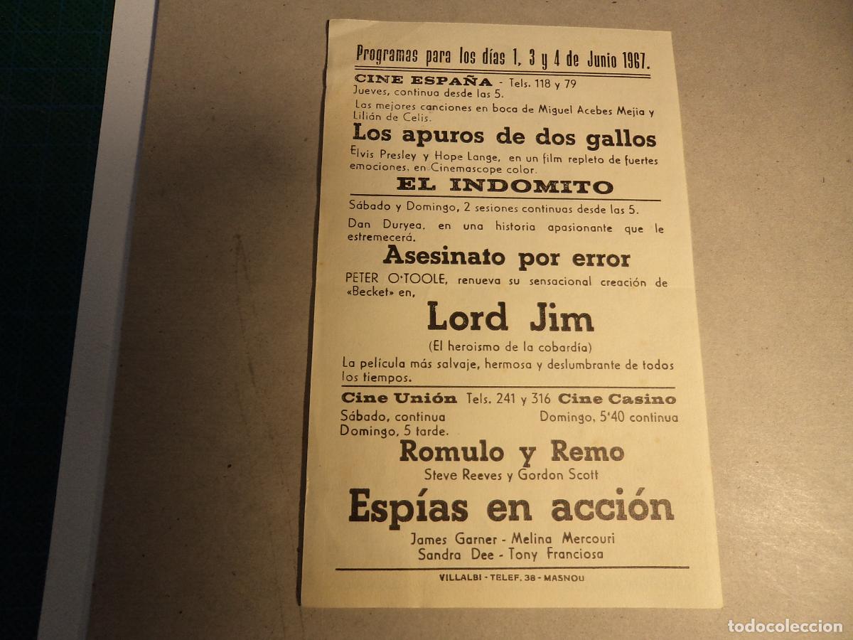 Cine: Lord Jim. Programa de mano. - Foto 2