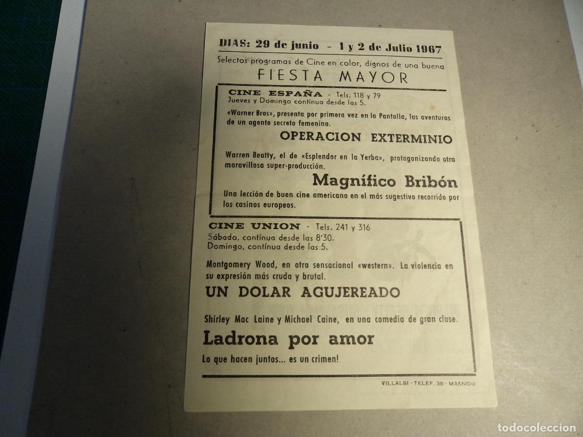 Cine: Magnifico bribon. Programa de mano. - Foto 2
