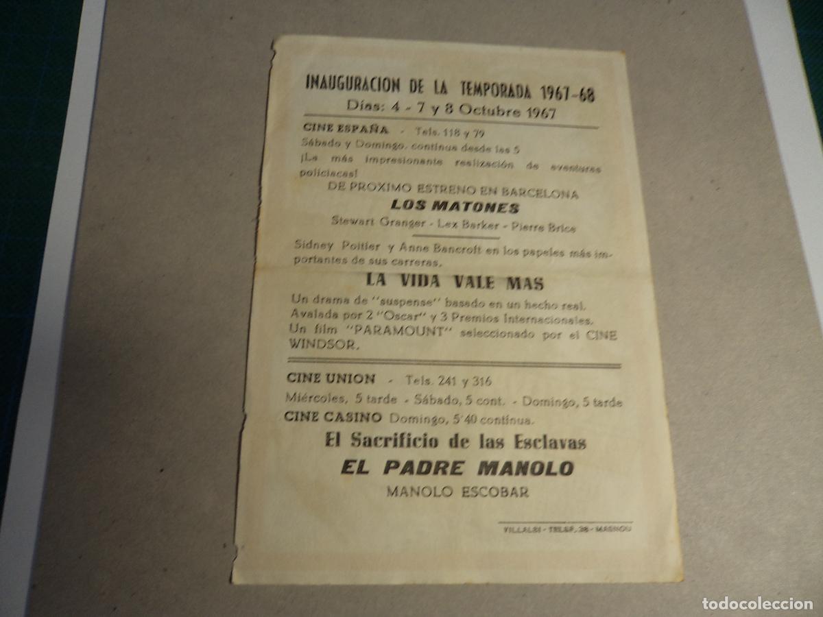 Cine: La vida vale mas. Programa de mano. - Foto 2