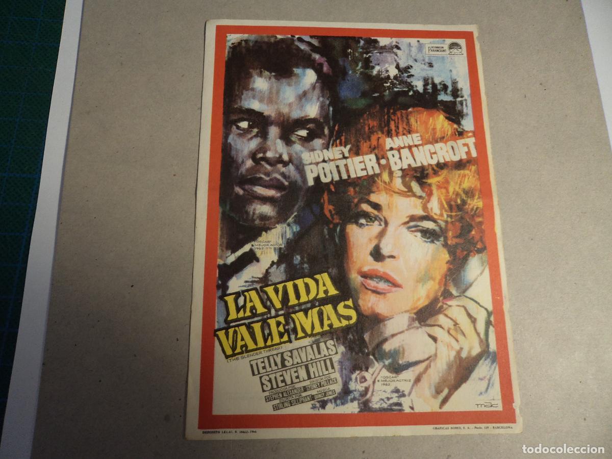 Cine: La vida vale mas. Programa de mano. - Foto 1
