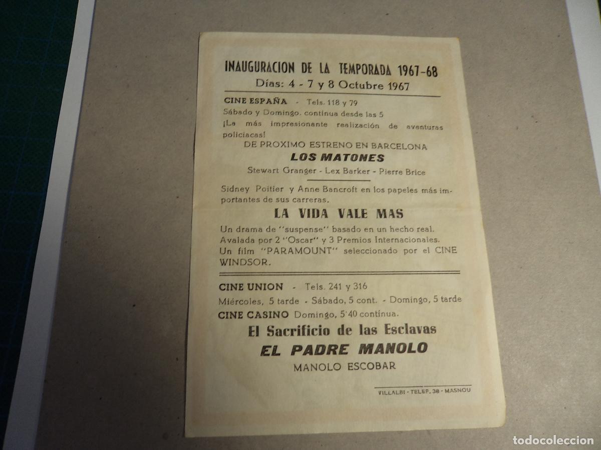 Cine: La vida vale mas. Programa de mano. - Foto 2