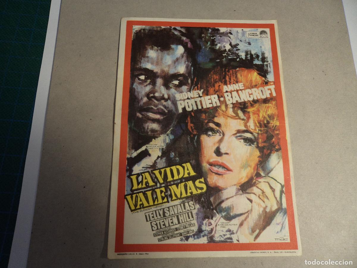Cine: La vida vale mas. Programa de mano. - Foto 1