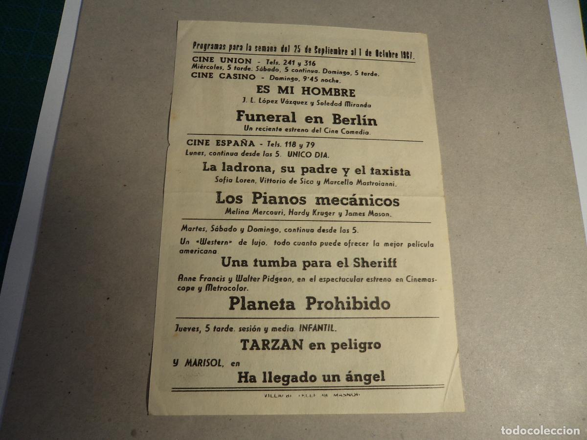 Cine: Tarzan en peligro. Programa de mano. - Foto 2