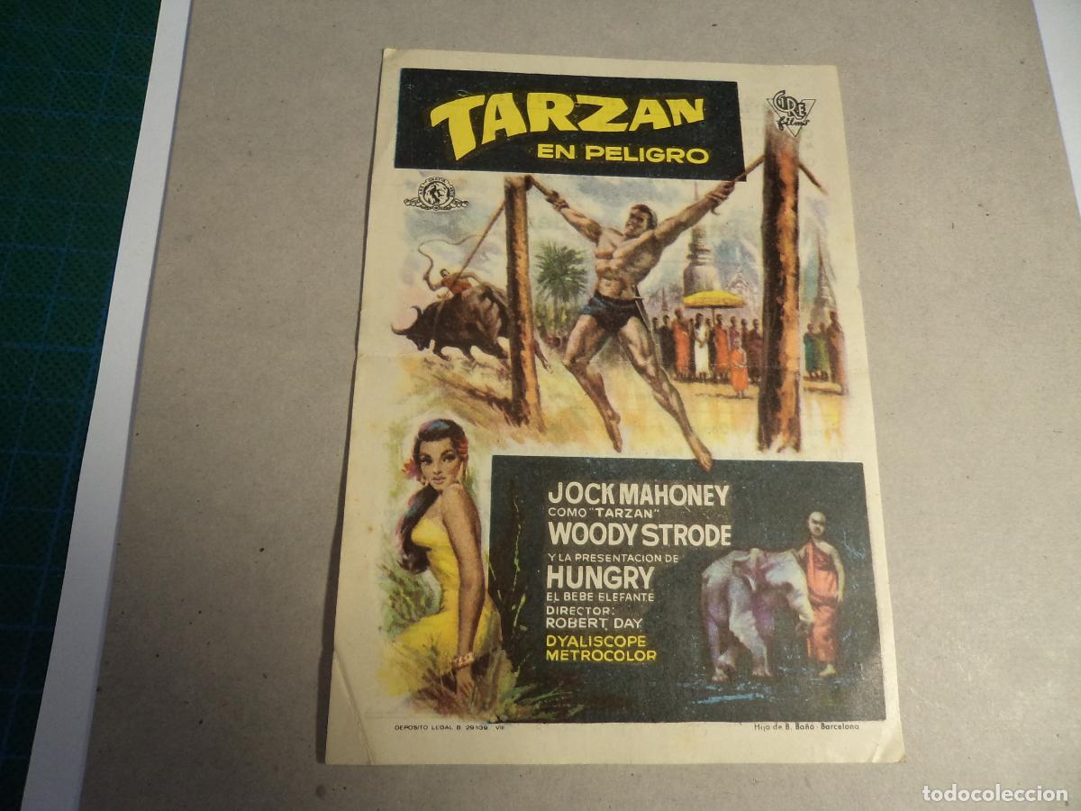 Cine: Tarzan en peligro. Programa de mano. - Foto 1