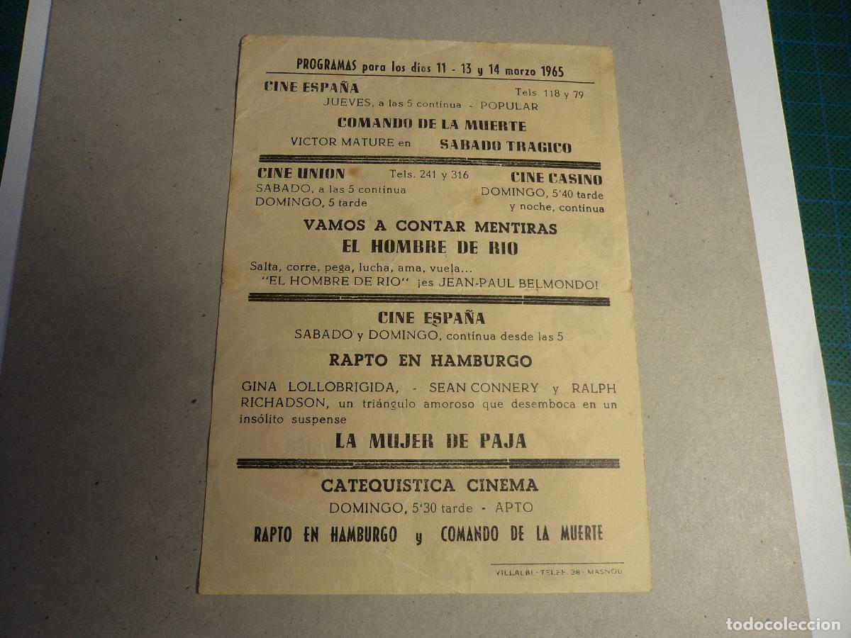 Cine: La mujer de paja. Programa de mano. - Foto 2