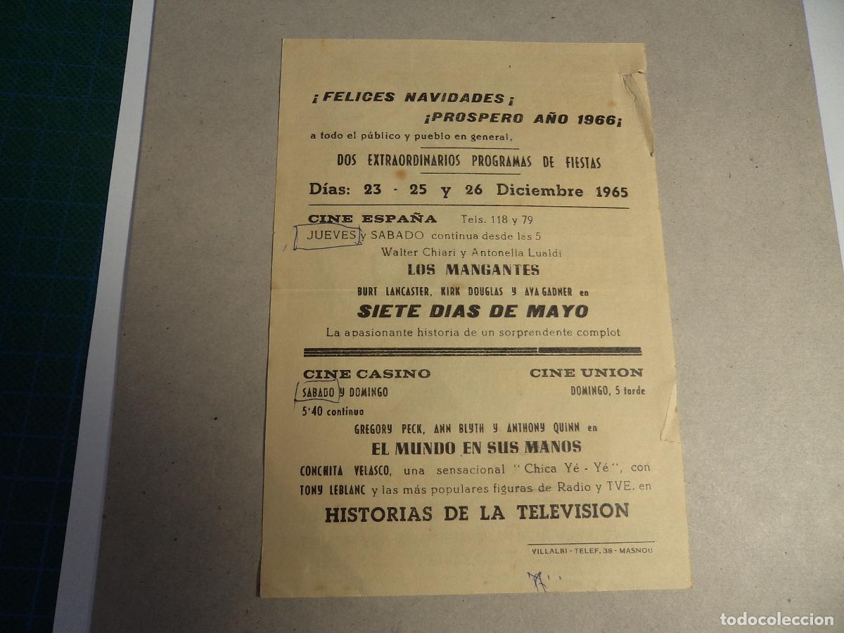 Cine: Siete dias de Mayo. Programa de mano. - Foto 2