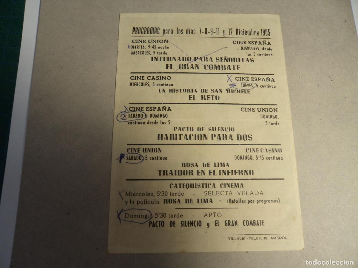 Cine: El gran combate. Programa de mano. - Foto 2