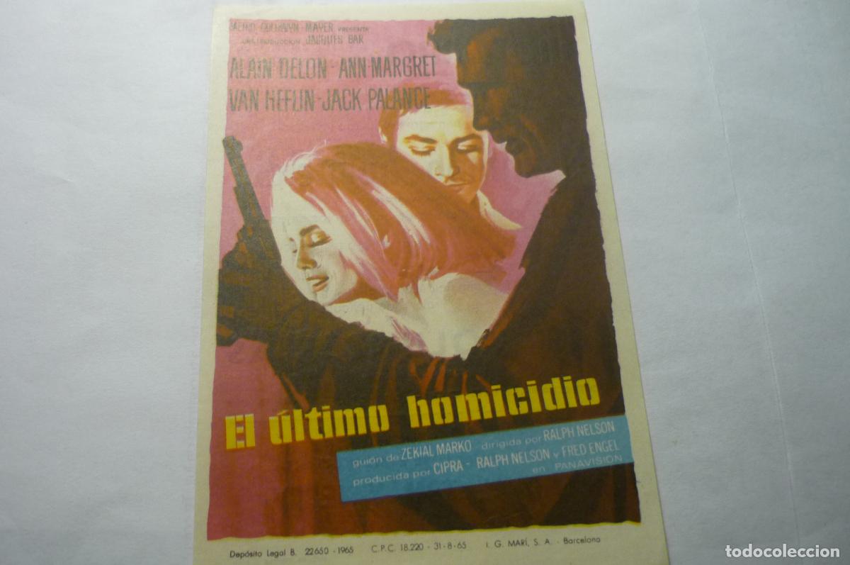 Folhetos de m&atilde;o de filmes antigos de cinema: programa el ultimo homicidio.alain - delon publicidad principal inca