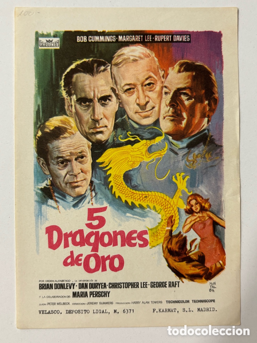 Cine: Programa 5 dragones de oro Bob Cummings A14 - Foto 1