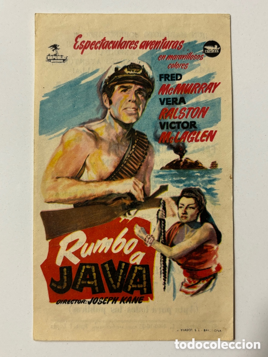 Cine: Programa rumbo a Java Fred MacMurray con publicidad gran teatro Iris Zaragoza A14 - Foto 1