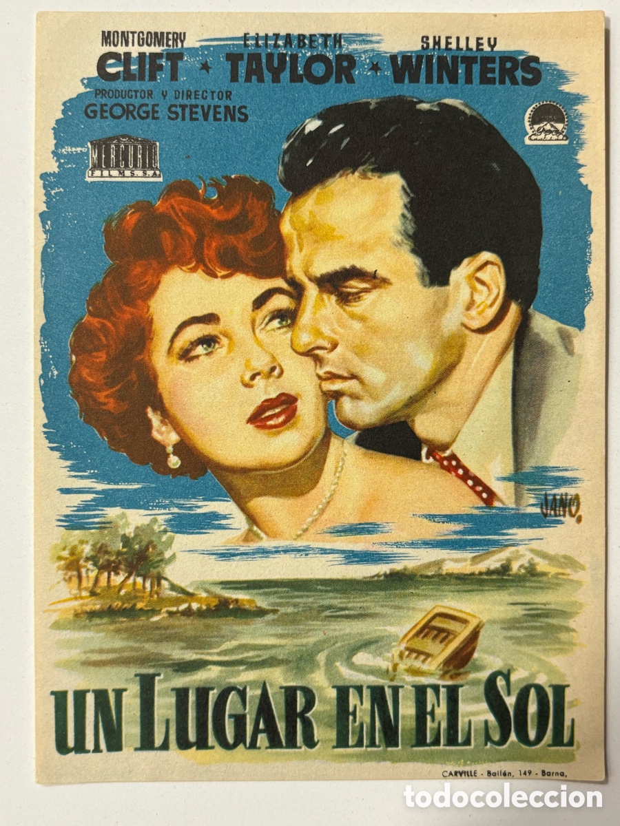 Cine: Programa un lugar en el sol montgomery clift Elizabeth Taylor A14G - Foto 1