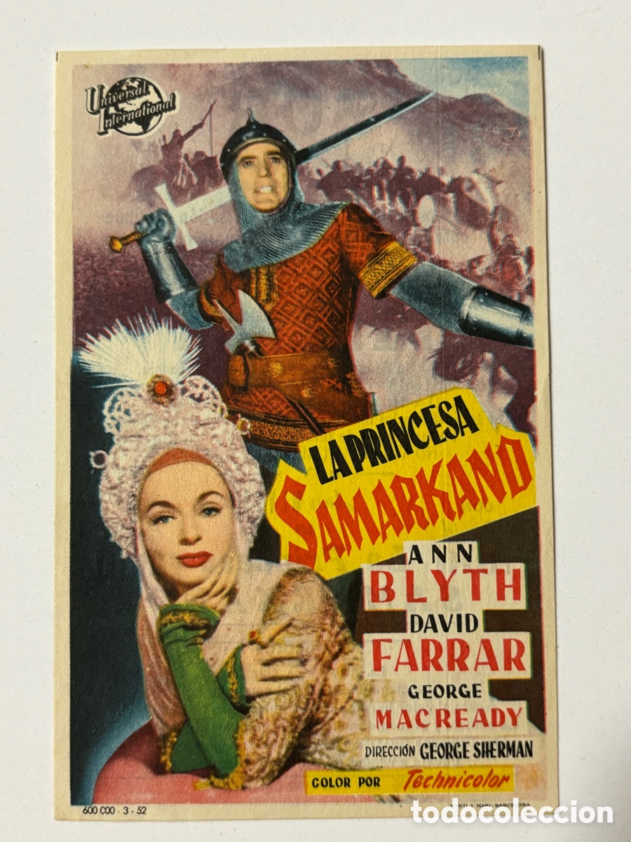 Cine: Programa la princesa samarkand Ann Blyth con publicidad cine Sur Mislata A14 - Foto 1