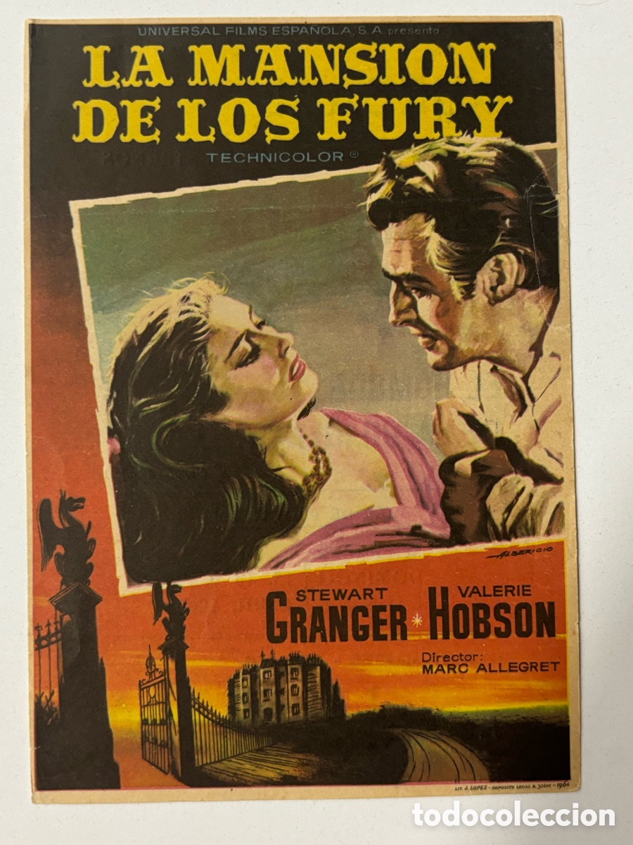 Cinema: Programa la mansi&oacute;n de los fury stewart granger con publicidad cine kursaal A14G