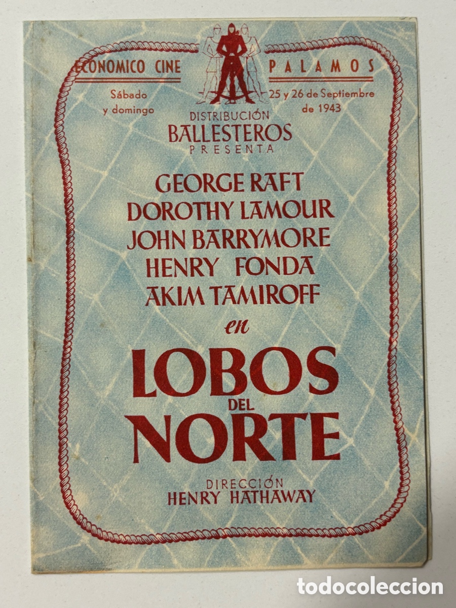 Cine: Programa lobos del norte George Raft con publicidad A14 - Foto 1