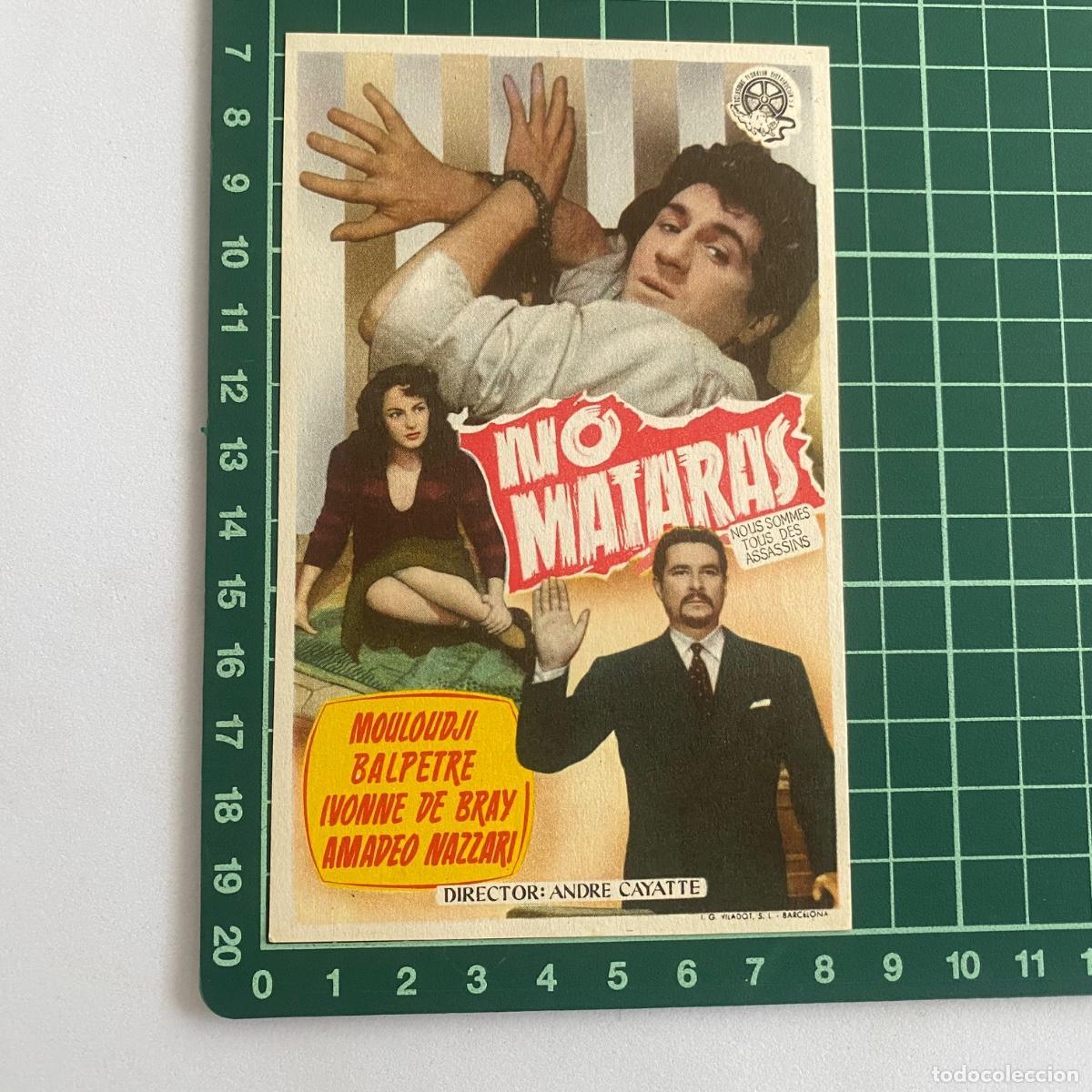 Cine: Programa de cine folleto de mano pelicula. No matar&aacute;s. - Foto 1