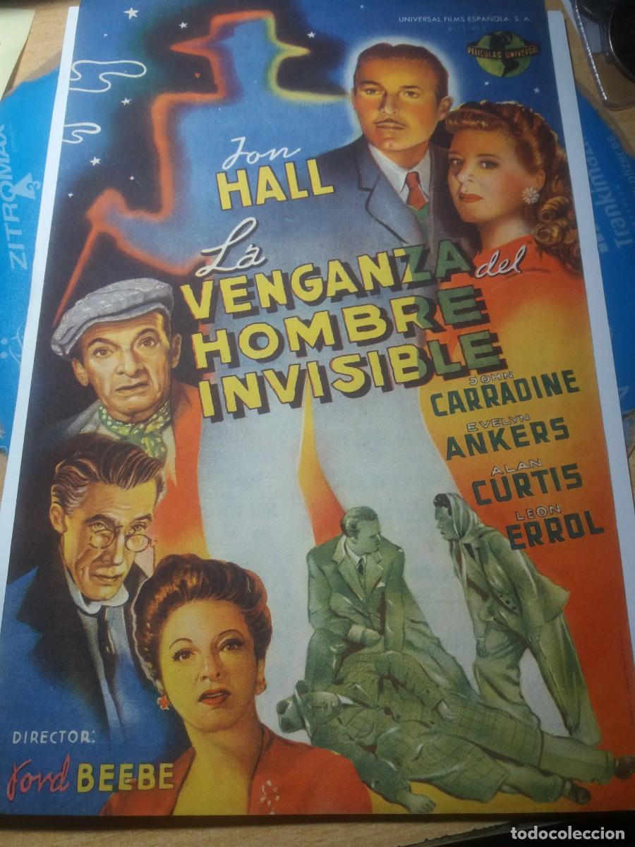 Cine: Cine Programa LA VENGANZA DEL HOMBRE INVISIBLE A&ntilde;o 1946 - Foto 1