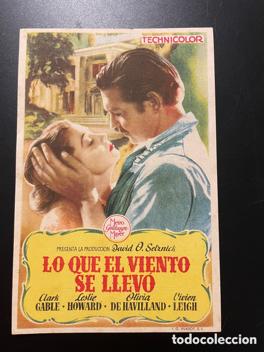 Cine: Programa de mano. Lo que el viento se llev&oacute;. - Foto 1