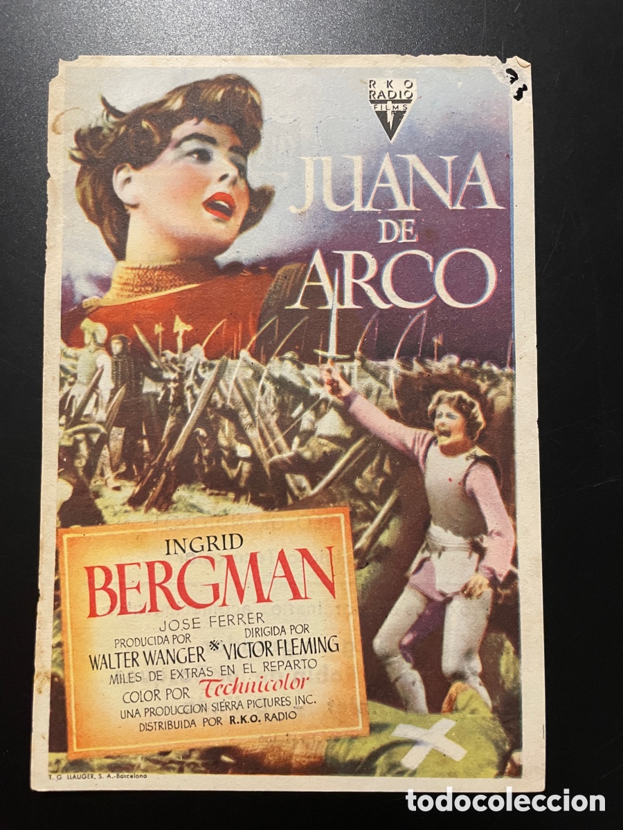 Cine: Programa de mano. Juana de Arco. &Iacute;ngrid Bermann. - Foto 1