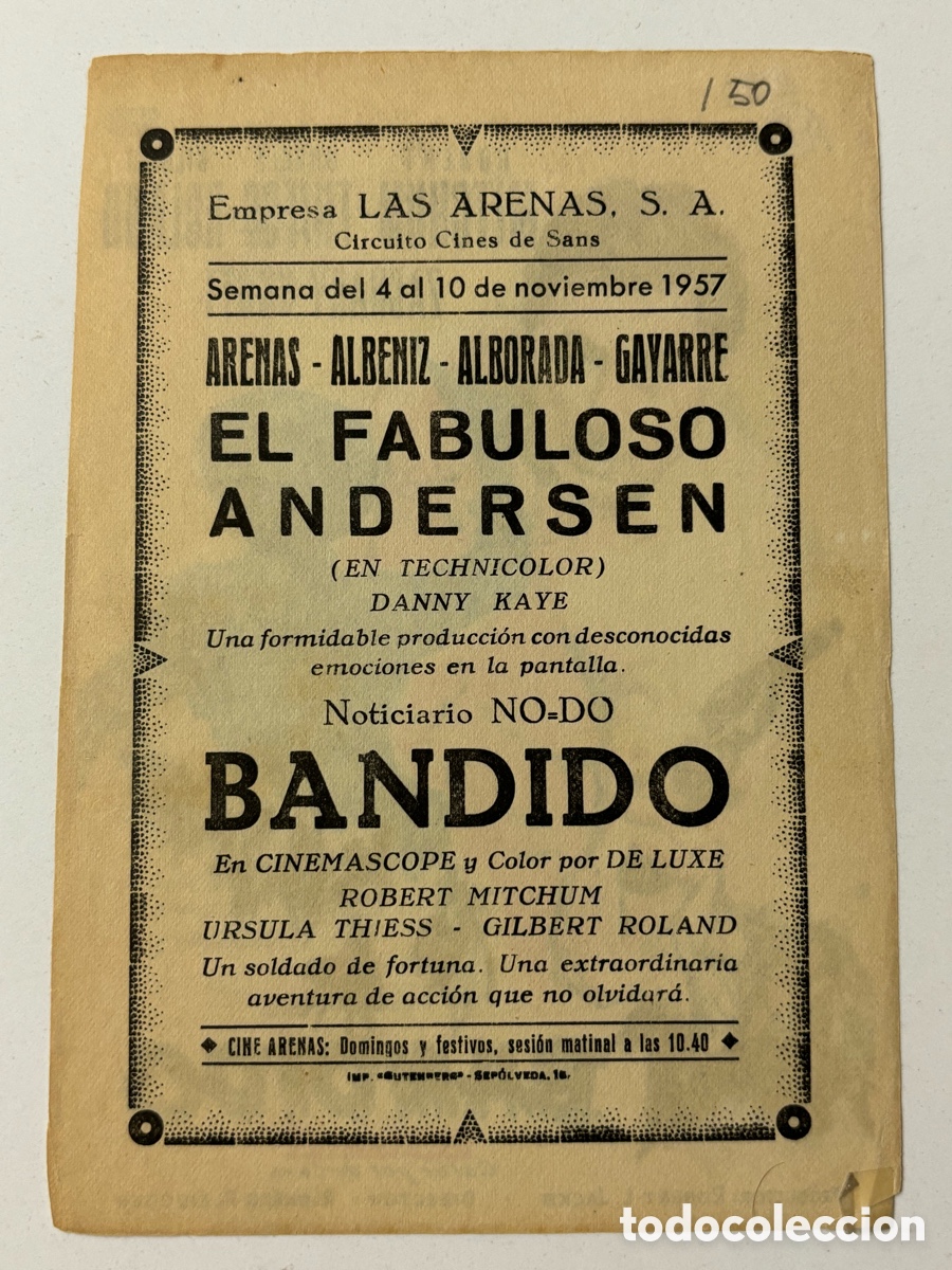 Cine: Programa Bandido Robert Mitchun con publicidad cines de sans A15G - Foto 2