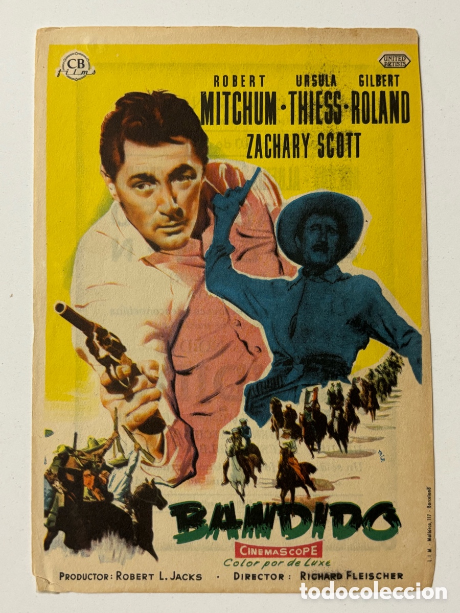Cine: Programa Bandido Robert Mitchun con publicidad cines de sans A15G - Foto 1