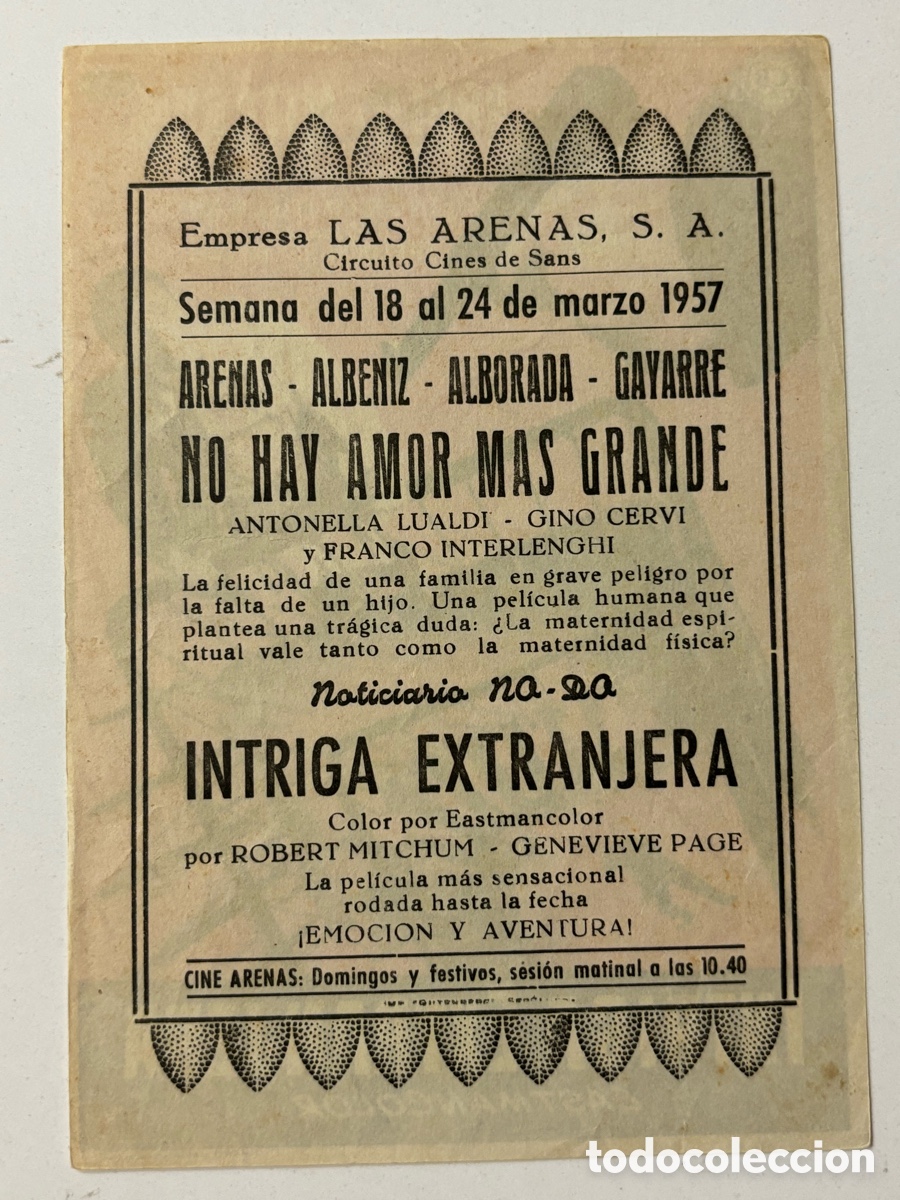 Cine: Programa intriga extranjera Robert Mitchun con publicidad cines de sans A15G - Foto 2