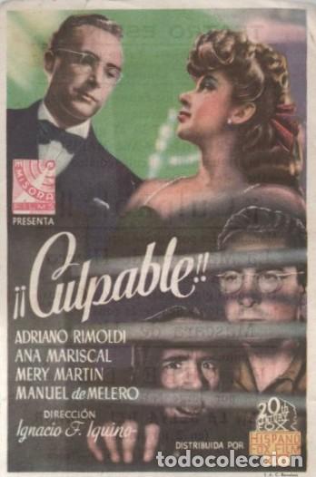 Cine: PROGRAMA DE CINE: &iexcl;&iexcl;CULPABLE!! PC-10429 - Foto 1