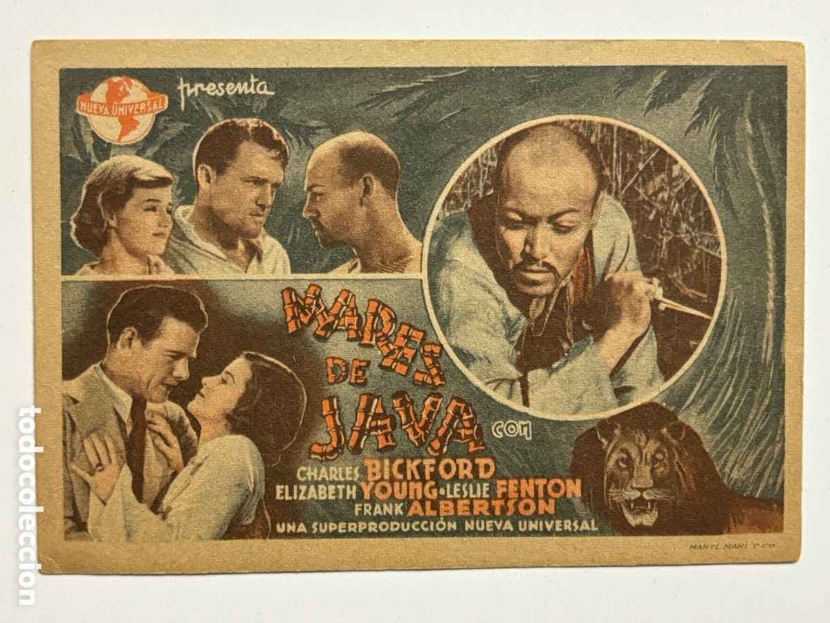 Cine: Programa tarjeta mares de Java Charles bickford A15 - Foto 1